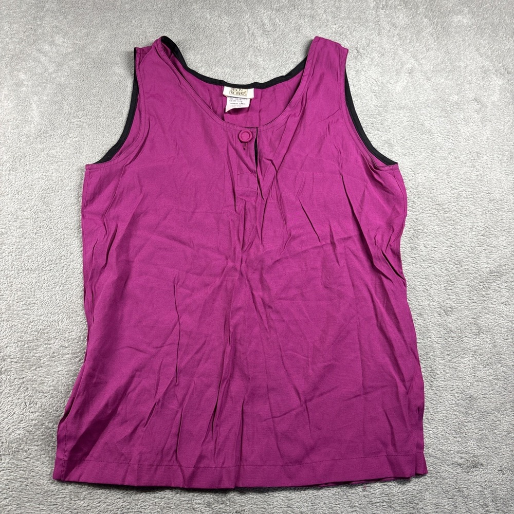 VTG Jason Roberts Dress Blouse‎ Womens Size M High Button Top